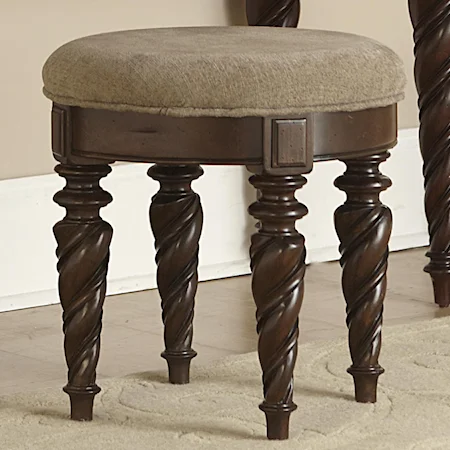 Vanity Stool with Upholstered Seat